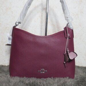 Coach Laurel Shoulder Bag with Flower Charm (Plum)